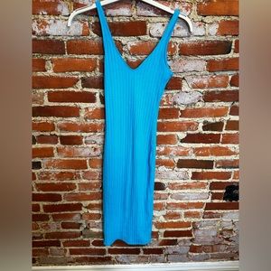 NWOT Zara bright blue ribbed midi. Size S